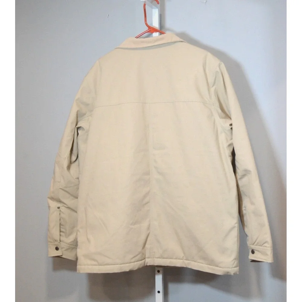 Columbia Men's Size L Khaki Jacket Aztec-Inspired Lining Corduroy Collar, Zip